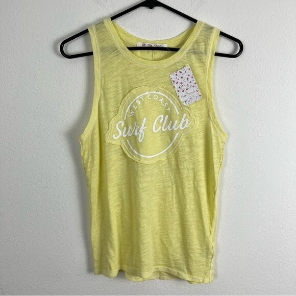 Free People West Coast Surf Club Tank Top- Electric Yellow- Size Small- NWTs - Picture 3 of 7
